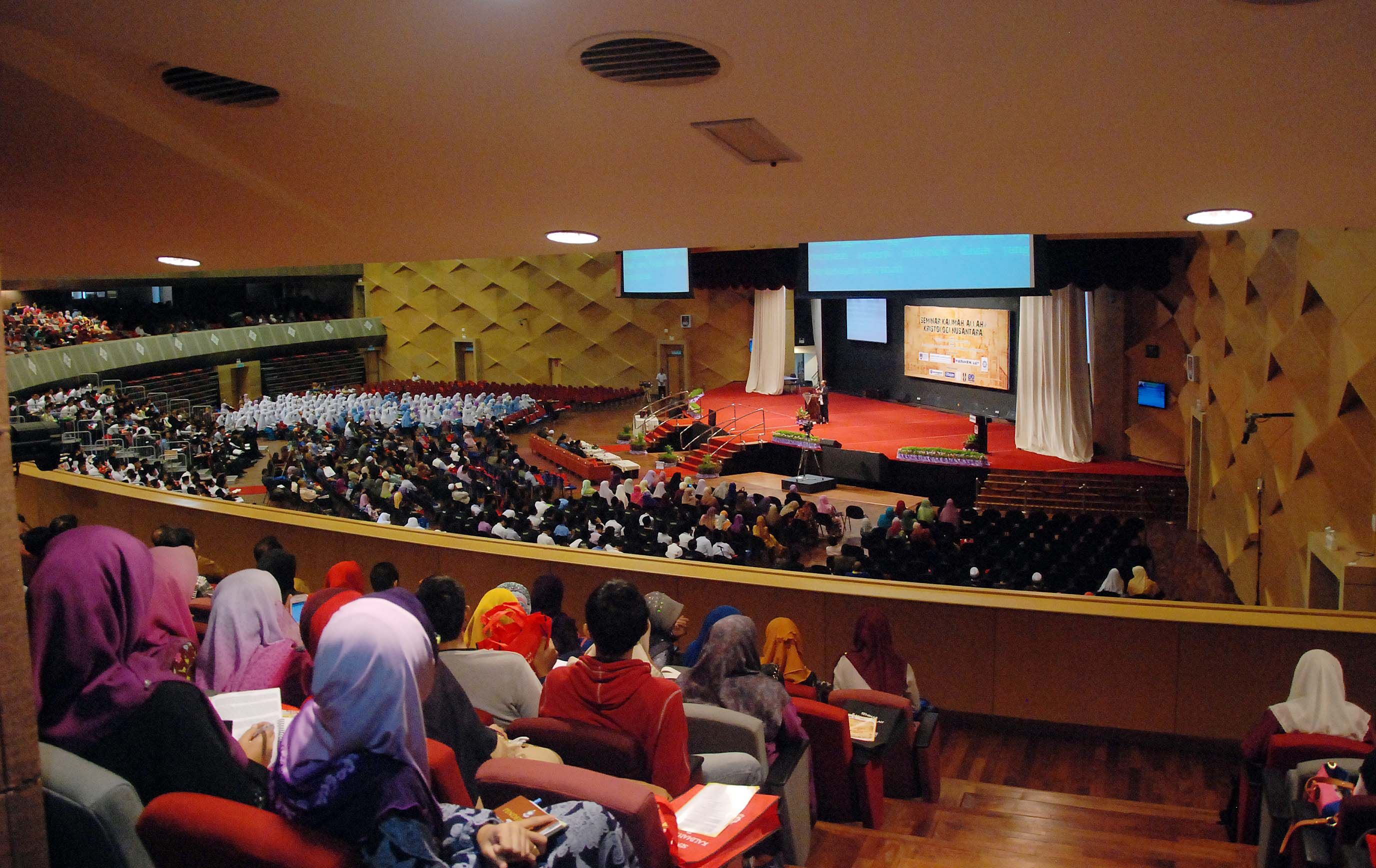 The thousand-strong audience at the seminar on the use of the word u00e2u20acu02dcAllahu00e2u20acu2122 and Christology at Universiti Teknologi Mara (UiTM) here today. u00e2u20acu2022 Picture by Yusof Mat Isa