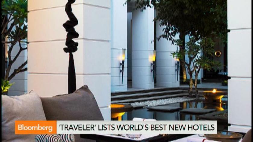 A screengrab of Bloomberg Televisionu00e2u20acu2122s u00e2u20acu02dcIn The Loopu00e2u20acu2122 featuring the worldu00e2u20acu2122s best hotels. 