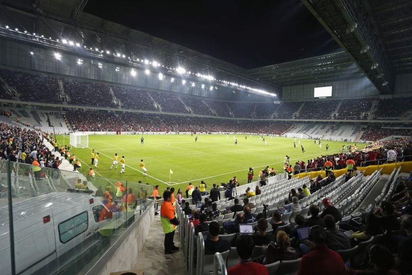 File photo shows the Arena da Baixada stadium. The stadium will not be able to provide fans the cell-phone and Internet coverage that organisers had promised. u00e2u20acu2022 Reuters pic