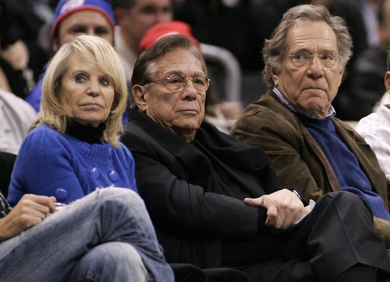 Los Angeles Clippers owner Donald Sterling (centre), his wife Shelly (left) and actor George Segal attend the NBA basketball game between the Toronto Raptors and the Los Angeles Clippers at the Staples Center in Los Angeles, December 22, 2008. u00e2u20acu201d Reuters