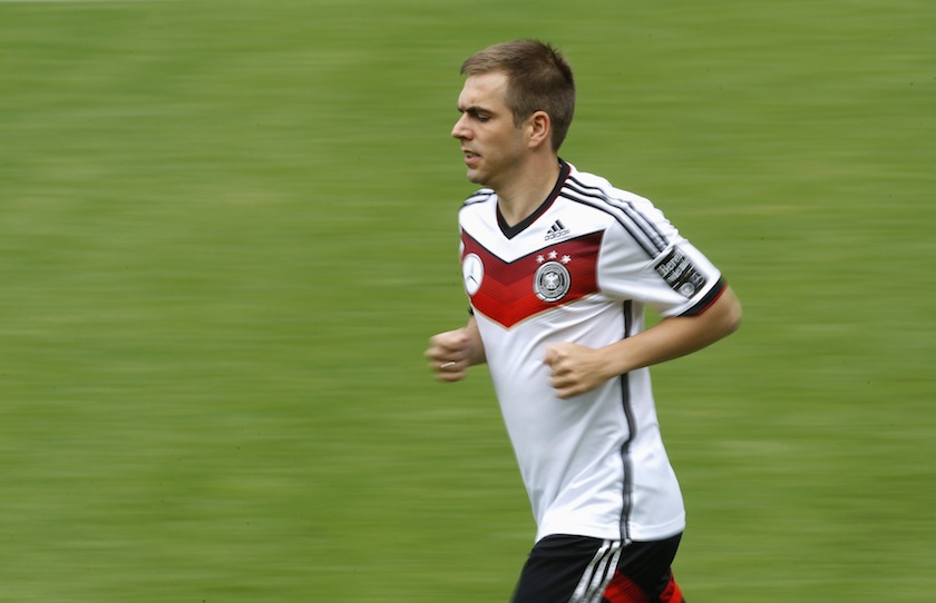 German national player and captain Philipp Lahm runs during a training session in St. Martin, northern Italy, May 29, 2014. u00e2u20acu201du00c2u00a0Reuters pic