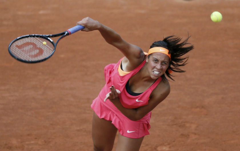 Madison Keys of the US serves the ball to Sara Errani of Italy during their women's singles match at the French Open tennis tournament at the Roland Garros stadium in Paris May 27, 2014. u00e2u20acu201d Reuters pic