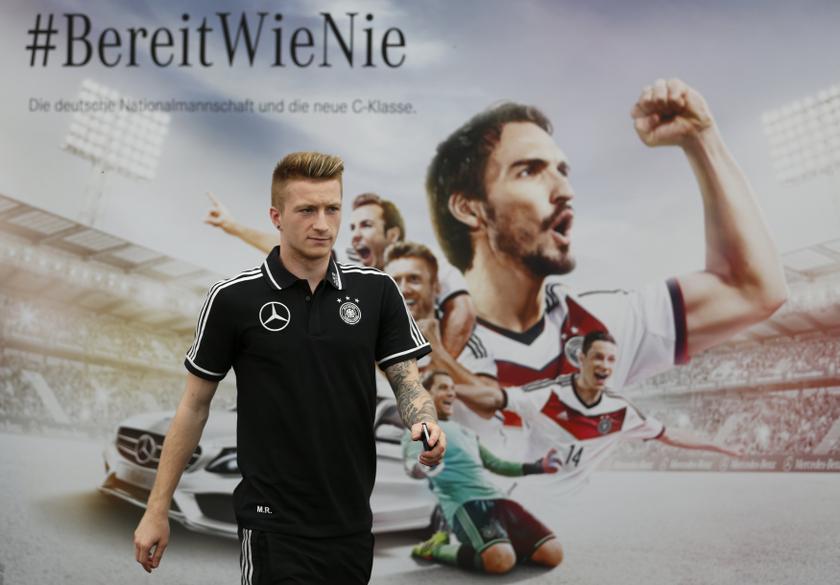 German national football player Marco Reus leaves a news conference in St. Martin, northern Italy, May 24, 2014. u00e2u20acu201d Reuters pic