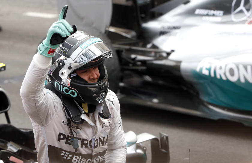 Mercedes Formula One driver Nico Rosberg of Germany celebrates winning the Monaco F1 Grand Prix in Monaco May 25, 2014. u00e2u20acu201d Reuters pic