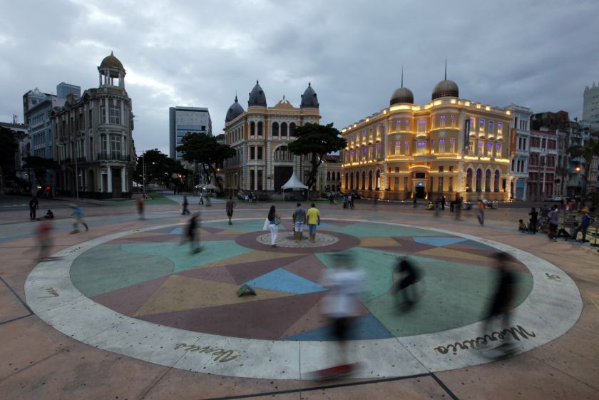 People walk in Rio Branco square located at Ground Zero of the city of Recife, in northeastern Brazil. u00e2u20acu2022 Reuters pic