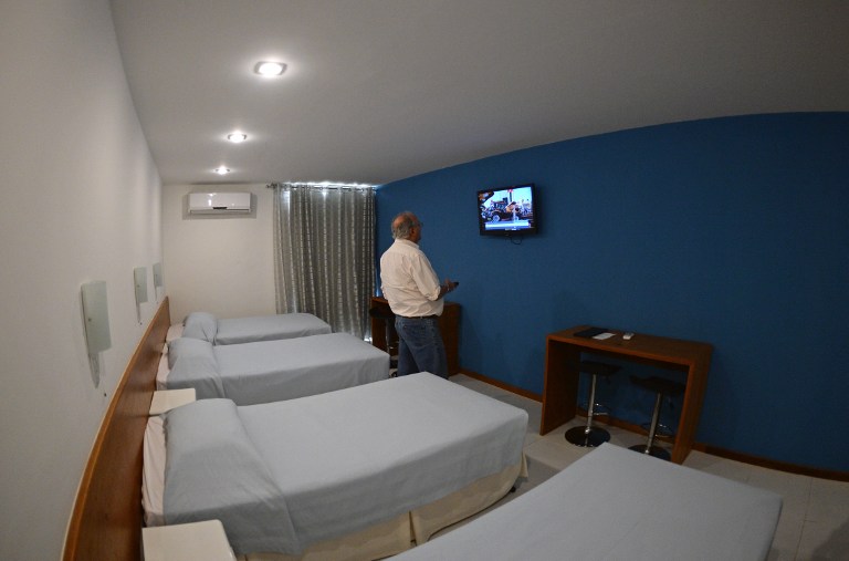 The view inside a renovated room in a love hotel under refurbishment to welcome tourists for World Cup 2014, in downtown Rio de Janeiro, Brazil, April 30, 2014. u00e2u20acu201d AFP pic