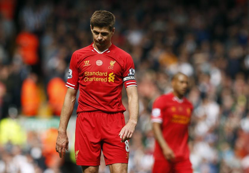 Liverpool's Steven Gerrard reacts following their final match of the Premier League season against Newcastle United which they won 2-1, at Anfield in Liverpool, May 11, 2014.u00c2u00a0u00e2u20acu201du00c2u00a0Reuters pic