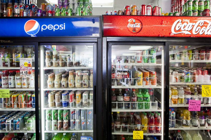 Cans of soda are displayed in a case at Kwik Stops Liquor in San Diego, California February 13, 2014. u00e2u20acu201d Reuters pic
