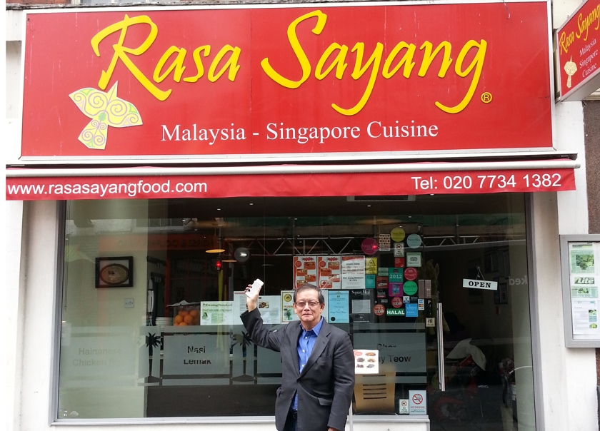 Teddy outside the Rasa Sayang in Macclesfield Road. u00e2u20acu201d Picture by Helen Ong