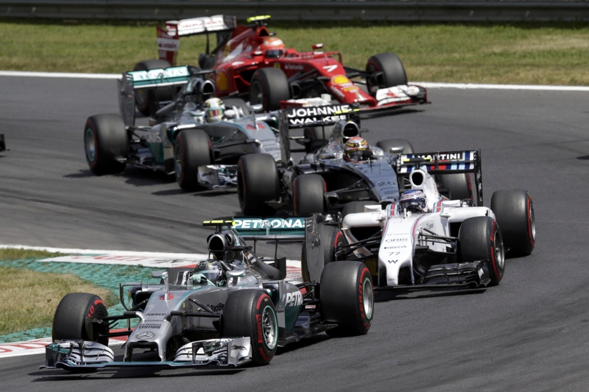 Mercedes Formula One driver Nico Rosberg of Germany drives followed by Williams Formula One driver Valtteri Bottas of Finland (right) during the Austrian F1 Grand Prix at the Red Bull Ring circuit in Spielberg June 22, 2014. u00e2u20acu201d Reuters pic