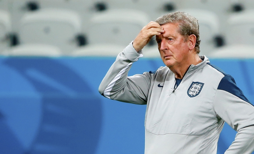 England's manager Roy Hodgson attends a training session at the Arena Corinthians stadium in Sao Paulo, June 18, 2014. u00e2u20acu201d Reuters pic