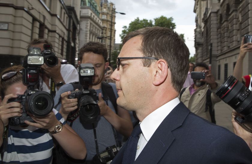 Former editor of the News of the World Andy Coulson leaves the Old Bailey courthouse in London, June 24, 2014. A jury at London’s Old Bailey court cleared Rebekah Brooks unanimously but found Andy Coulson guilty of conspiring to intercept messages to break news about royalty, celebrities and victims of crime. — Reuters pic