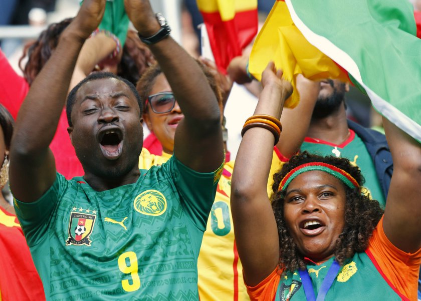 Supporters of the Cameroon World Cup football team cheer before their international friendly match against Germany in Moenchengladbach, June 1, 2014. u00e2u20acu201d Reuters pic