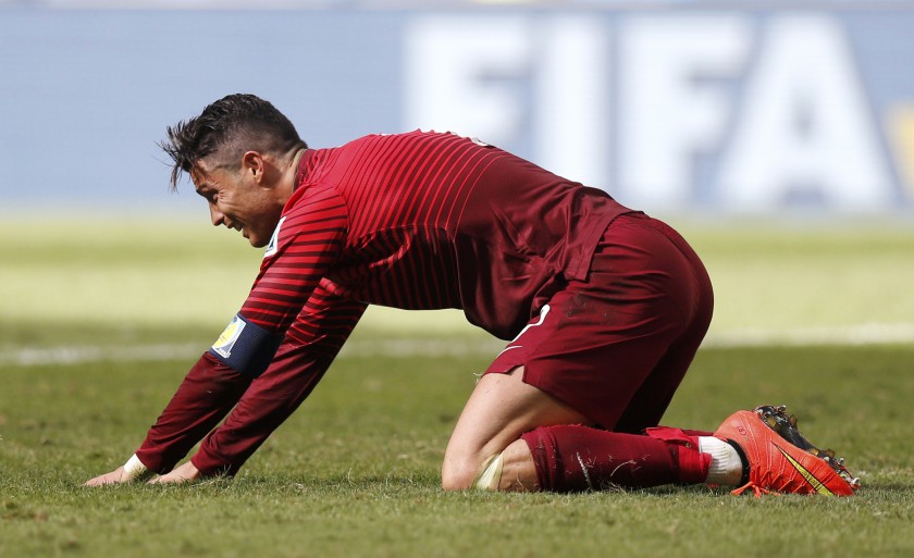 Portugalu00e2u20acu2122s Cristiano Ronaldo reacts after missing a shot during their World Cup Group G match against Ghana at the Brasilia national stadium in Brasilia June 26, 2014. u00e2u20acu201d Reuters pic