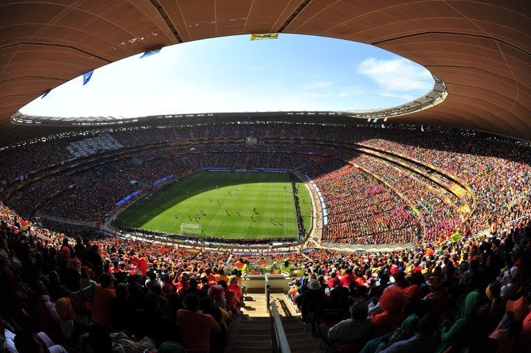 Fans watch the game on June 14, 2010, during the 2010 World Cup match Netherlands and Denmark at Soccer City Stadium in Soweto, suburban Johannesburg AFP