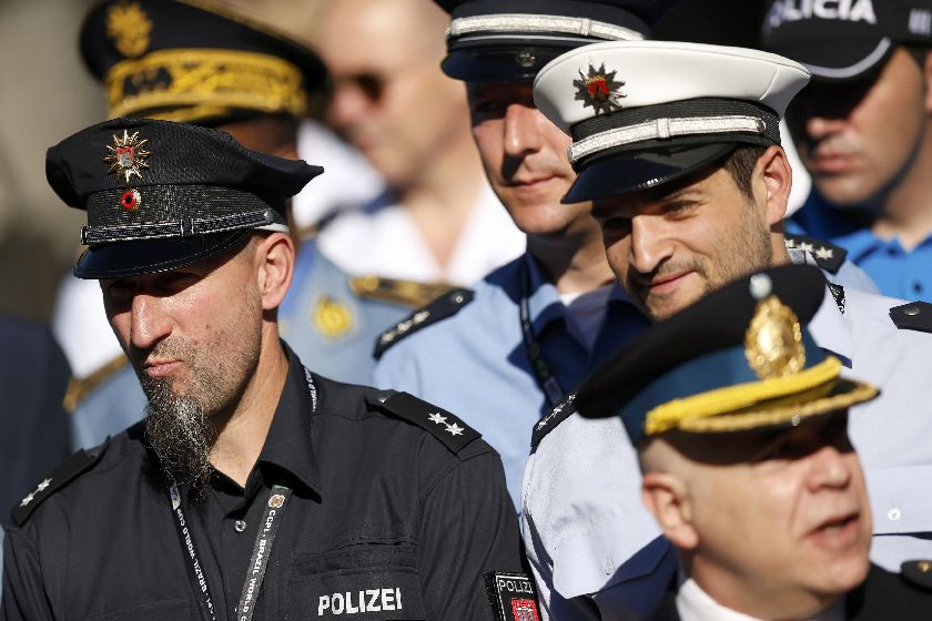 Police officers from several countries participate in the inauguration of the Centre for International Police Cooperation at the Federal Police in Brasilia June 9, 2014, to work on the security of the World Cup Reuters
