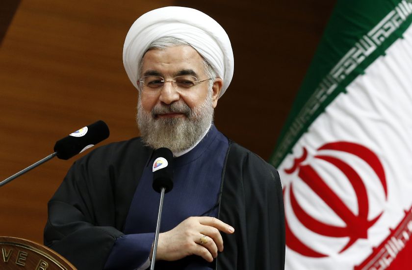Iran's President Hassan Rouhani addresses the audience during a meeting in Ankara June 10, 2014 Reuters