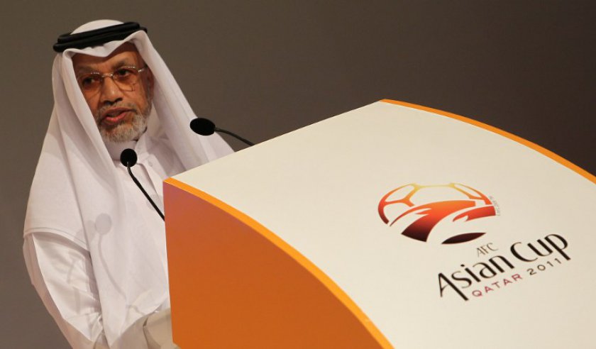 File picture shows then-Asian Football Confederation (AFC) president Mohammed Bin Hammam speaking during the AFC Asian Cup Qatar 2011 draw in the Qatari capital Doha on April 23, 2010. u00e2u20acu201d AFP pic
