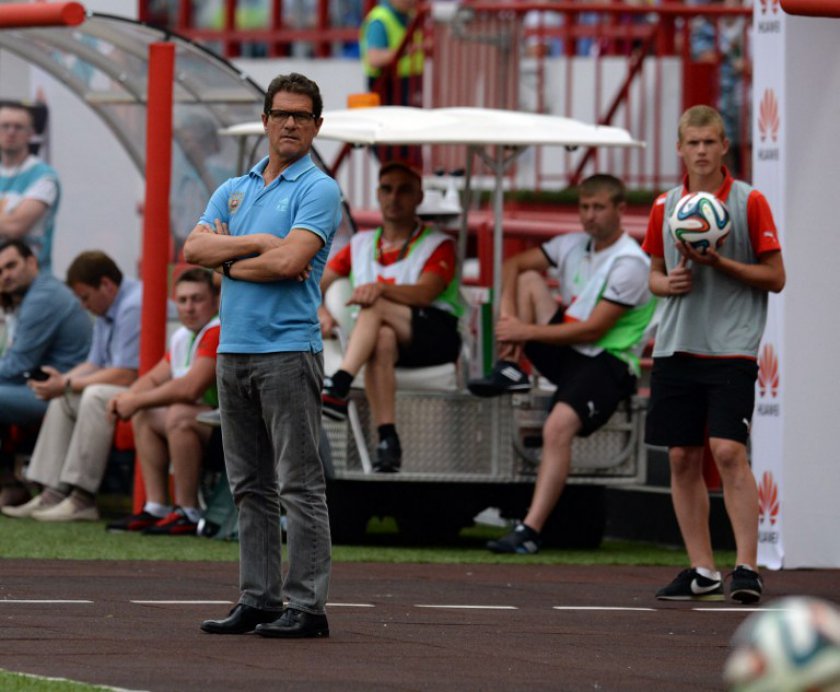 Russiau00e2u20acu2122s Italian head coach Fabio Capello reacts during the friendly match between Russia and Morocco, in Moscow, on June 6, 2014, in preparation of the World Cup 2014 in Brazil. u00e2u20acu201d AFP pic