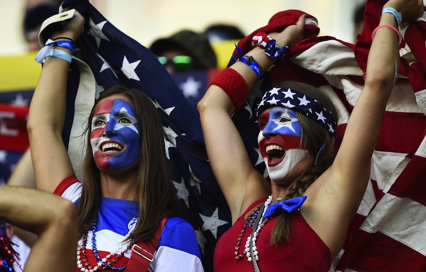 Fans of the US cheer before their 2014 World Cup Group G match against Portugal at the Amazonia arena in Manaus June 23, 2014.   u00e2u20acu201d Reuters pic