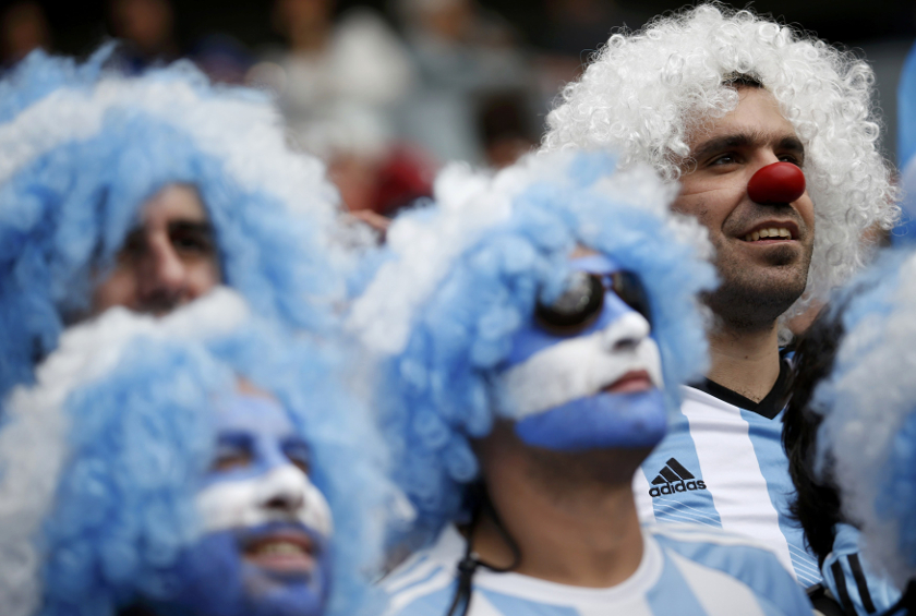 Argentinian fans attend the 2014 World Cup Group F match against Nigeria at the Beira Rio stadium in Porto Alegre June 25, 2014. u00e2u20acu201d Reuters pic