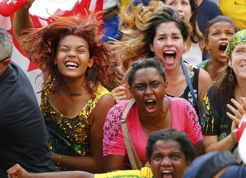Local residents react after the 2014 World Cup round of 16 game between Brazil and Chile, in Recife June 29, 2014.u00c2u00a0u00e2u20acu201du00c2u00a0Reuters pic