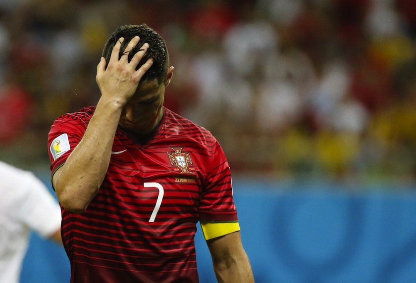 Portugal's Cristiano Ronaldo reacts after missing a chance to score against the US during their 2014 World Cup Group G match at the Amazonia arena in Manaus June 23, 2014.u00c2u00a0u00e2u20acu201d Reuters pic