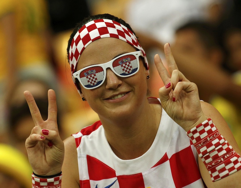 A fan of Croatia poses during before the start of their 2014 World Cup Group A match against Cameroon at the Amazonia arena in Manaus June 19, 2014.u00c2u00a0u00e2u20acu201d Reuters pic