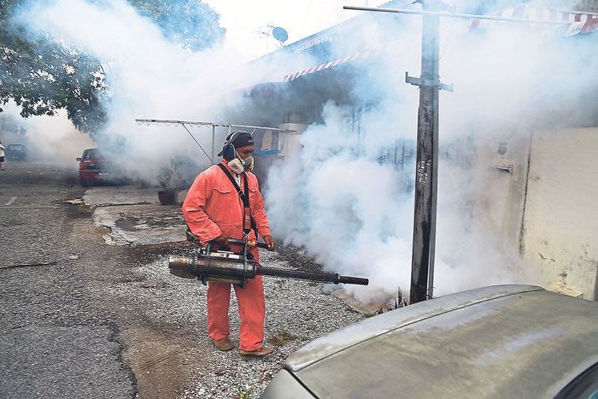 Ipoh city council workers carry out fogging in Taman Pakatan Bercham in light of the rising dengue cases. u00e2u20acu2022 Malay Mail pic