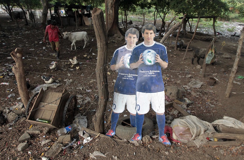 Cardboard cut outs of Argentinian player Lionel Messi are seen at a garbage recycling centre in Managua June 3, 2014. u00e2u20acu201d Reuters pic