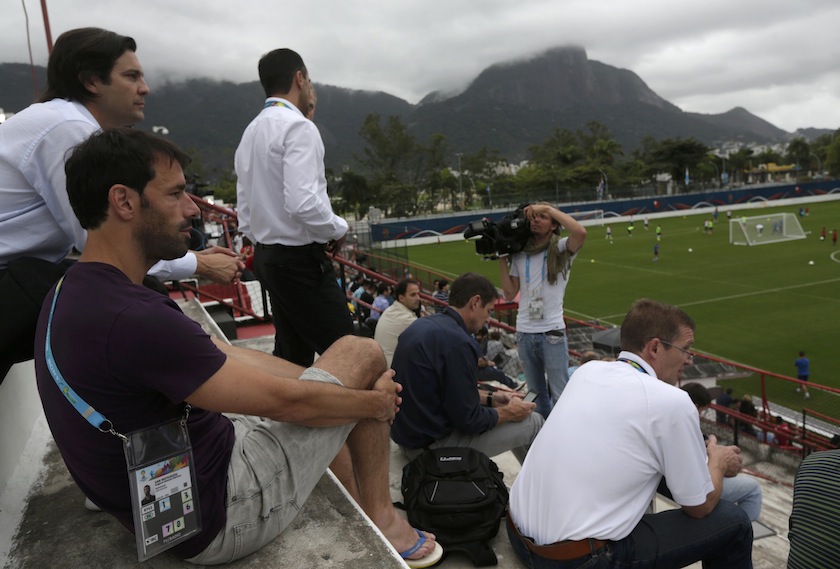 Dutch former player Ruud Van Nistelrooy watches the Netherlands' national team's training session ahead of the 2014 World Cup in Rio de Janeiro, June 10, 2014. u00e2u20acu201du00c2u00a0Reuters pic