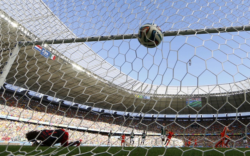 Mexico's goalkeeper Guillermo Ochoa reacts after conceding a penalty goal to Klaas-Jan Huntelaar of the Netherlands during their 2014 World Cup round of 16 game at the Castelao arena in Fortaleza June 30, 2014.u00c2u00a0u00e2u20acu201du00c2u00a0Reuters pic