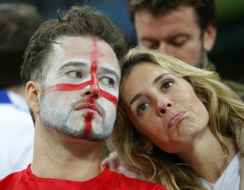 England fans react to their team losing to Uruguay during their 2014 World Cup Group D  match at the Corinthians arena in Sao Paulo June 20, 2014.u00c2u00a0u00e2u20acu201d Reuters pic