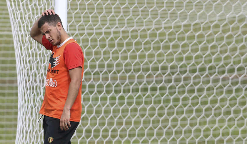 Belgium's national football player Eden Hazard gestures during a training session in Mogi das Cruzes, near Sao Paulo June 14, 2014. u00e2u20acu201d Reuters pic
