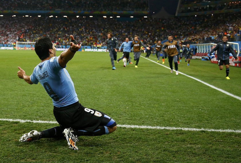 Uruguay's Luis Suarez celebrates after winning the 2014 World Cup Group D match between Uruguay and England at the Corinthians arena in Sao Paulo June 20, 2014.u00c2u00a0u00e2u20acu201d Reuters pic