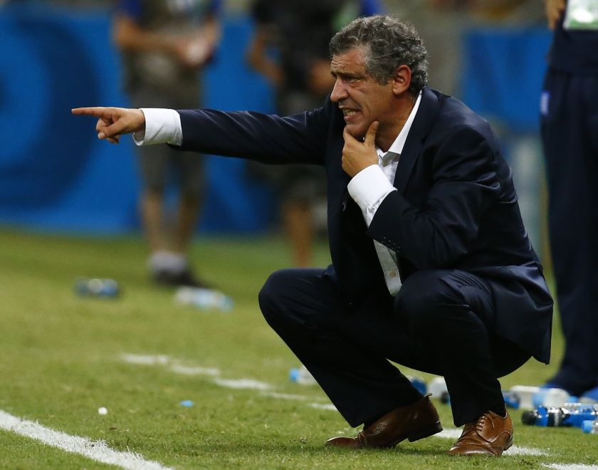 Greece's coach Fernando Santos gestures during the 2014 World Cup Group C football match against Ivory Coast at the Castelao arena in Fortaleza June 24, 2014. u00e2u20acu201d Reuters pic