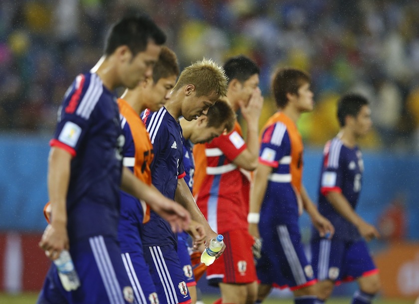 Japan's players walk on the pitch after their 2014 World Cup Group C match against Greece at the Dunas arena in Natal June 20, 2014.u00c2u00a0u00e2u20acu201d Reuters pic