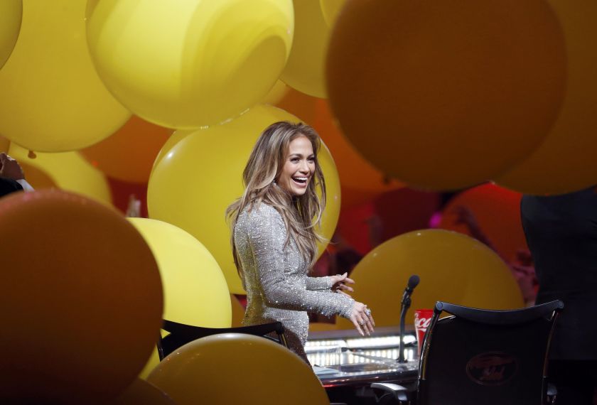Judge Jennifer Lopez reacts as balloons fall on stage during the American Idol XIII 2014 Finale in Los Angeles, California May 21, 2014. u00e2u20acu201d Reuters pic