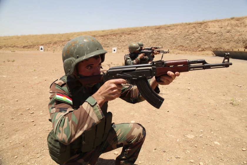 Members of the Kurdish security forces, take part in a military training in Arbil, the capital of the autonomous Kurdish region of northern Iraq,  June 18, 2014. u00e2u20acu2022 Reuters pic