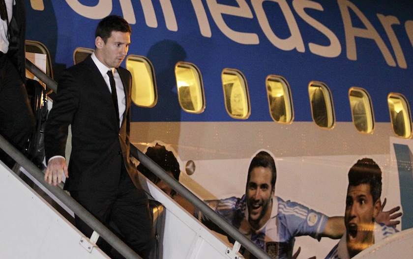 Argentina's Lionel Messi arrives with the national team at the international airport in Belo Horizonte, ahead of the 2014 World Cup, June 9, 2014.u00c2u00a0u00e2u20acu201d Reuters pic