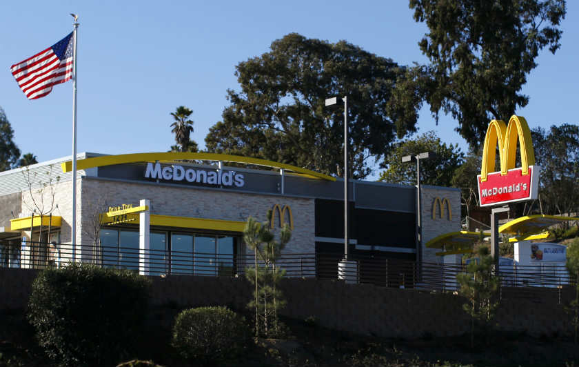 A newly constructed McDonald's restaurant is pictured in Encinitas, California