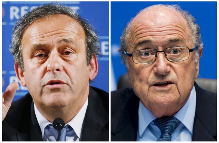 A combination shows files pictures of the UEFA president Michel Platini (left) taken on February 22, 2014 in Paris and the FIFA president Sepp Blatter taken on October 4, 2013 in Zurich. u00e2u20acu201d AFP pic