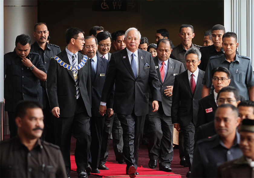 Prime Minister Datuk Seri Najib Razak arrives at the 25th Congress of the International Federation of Surveyors (FIG) at the Kuala Lumpur Convention Centre on June 17, 2014. u00e2u20acu201d Picture by Yusof Mat Isa