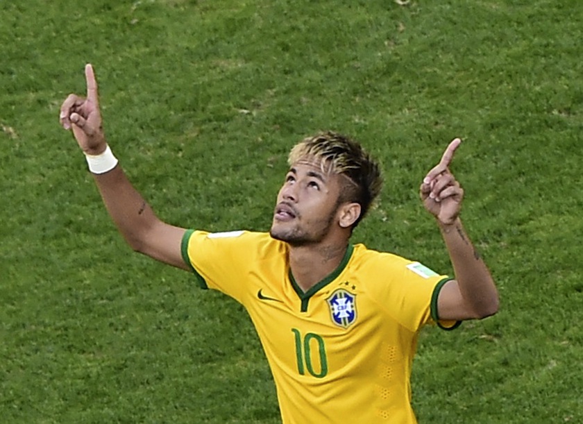 Brazil's Neymar celebrates after scoring in the penalty shoot out against Chile during their 2014 World Cup round of 16 game at the Mineirao stadium in Belo Horizonte June 29, 2014.u00c2u00a0u00e2u20acu201d Reuters pic
