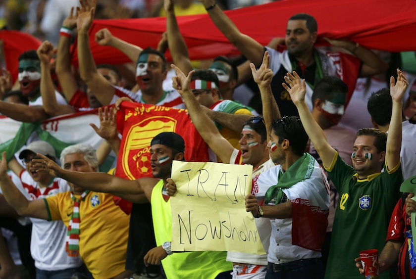 Iran fans cheer during the 2014 World Cup Group F match between Iran and Nigeria at the Baixada arena in Curitiba June 17, 2014.u00c2u00a0u00e2u20acu201d Reuters pic