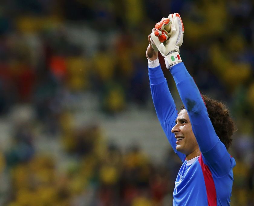 Mexico's goalkeeper Guillermo Ochoa acknowledges the crowd after their 2014 World Cup Group A football match against Brazil at the Castelao arena in Fortaleza June 18, 2014. u00e2u20acu201d Reuters pic