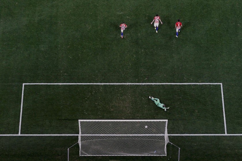 Croatia's players react after conceding a goal to Brazil's Oscar (unseen) during their 2014 World Cup opening match at the Corinthians arena in Sao Paulo June 12, 2014. u00e2u20acu201d Reuters pic