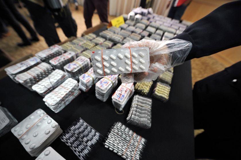 Part of the 391,900 psychotropic pills sezied by the police are shown to the media at a press conference at Bukit Aman, June 24, 2014. u00e2u20acu201d Bernama pic