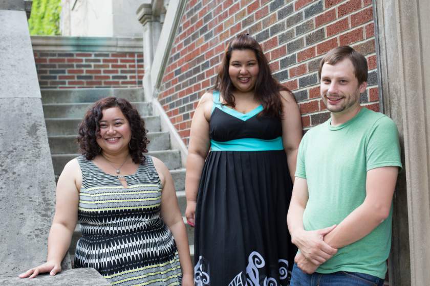 The documentary film-makers (from left to right): Azliana Aziz, Vilashini Somiah and Matthew Filmore.
