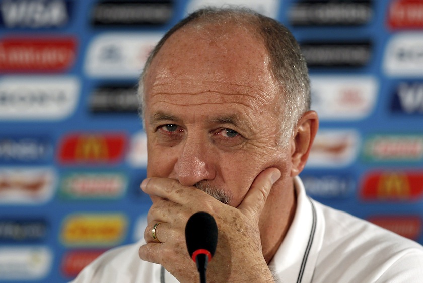 Brazil team coach Luiz Felipe Scolari reacts during a news conference held after a team training session at the national stadium in Brasilia ahead of their 2014 World Cup Group A match against Cameroon June 23, 2014.u00c2u00a0u00e2u20acu201d Reuters pic